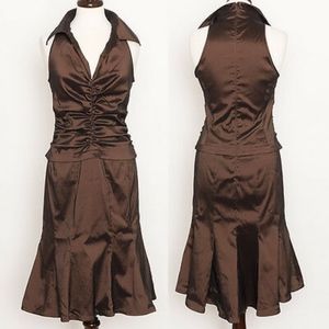Tadashi brown Taffeta Cocktail Dress Size 6